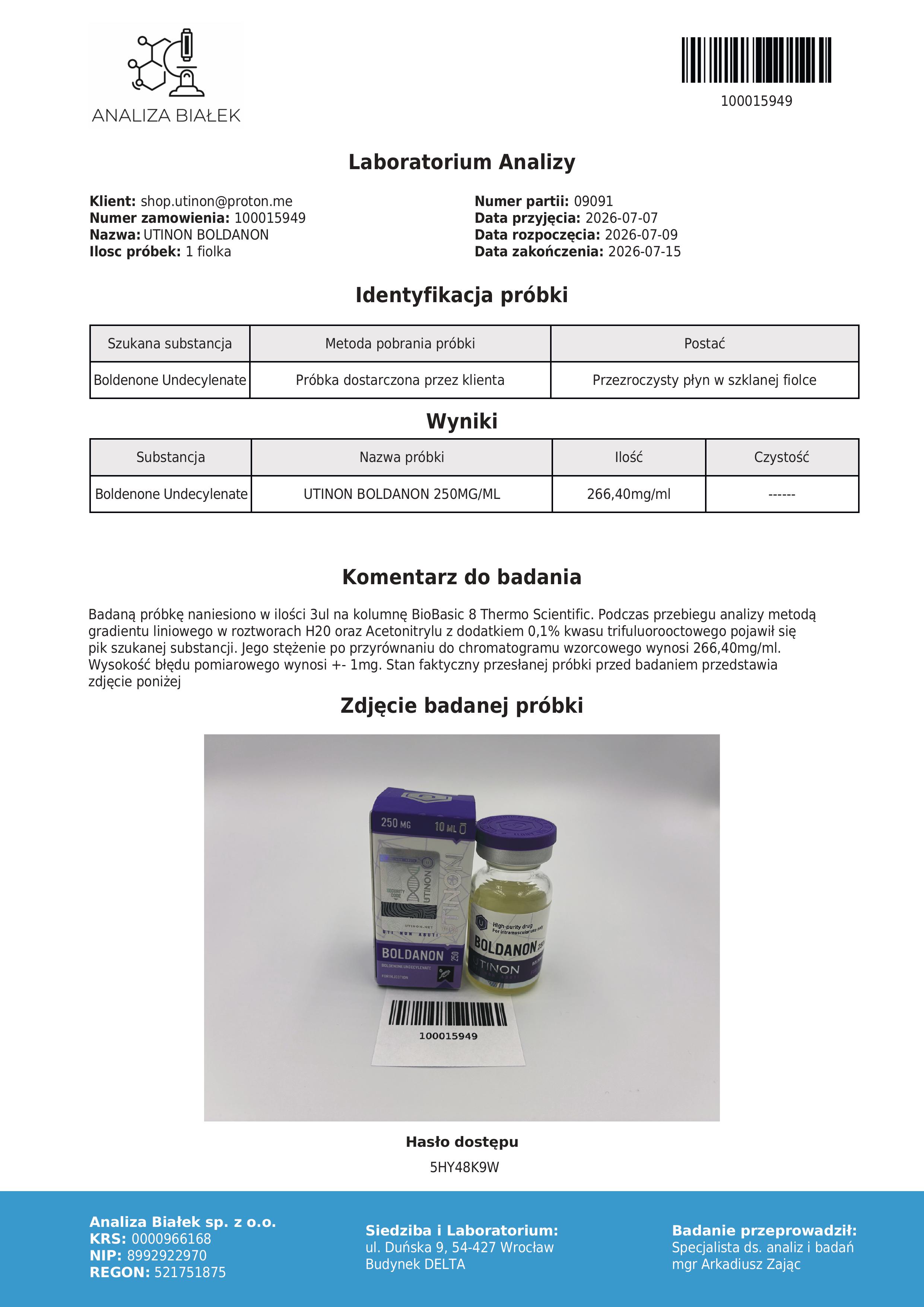 Boldanon - Boldenone Undecylenate 250 mg - 10 ml - Imagen 2