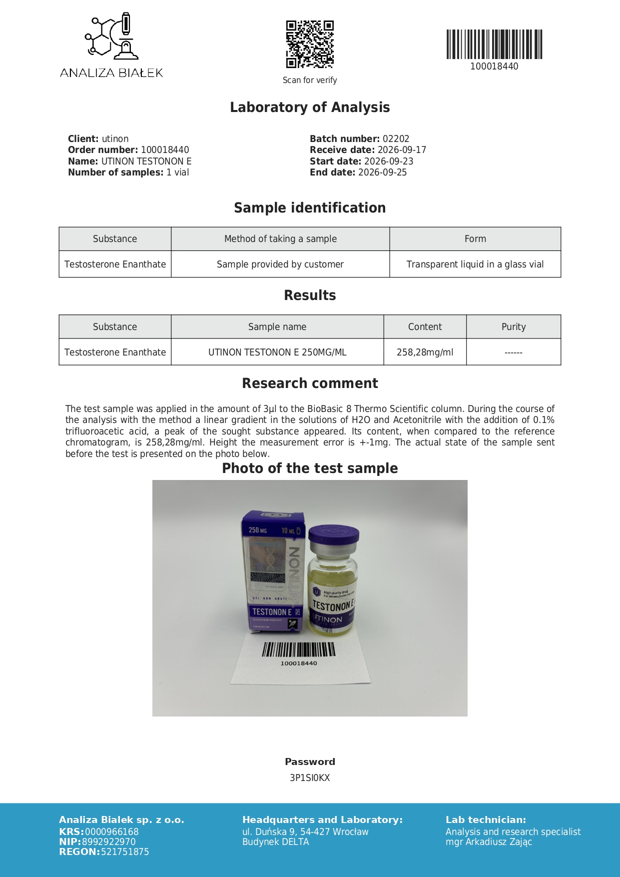 Testonon E - Testosterone Enanthate 250 mg - 10 ml - Imagen 4
