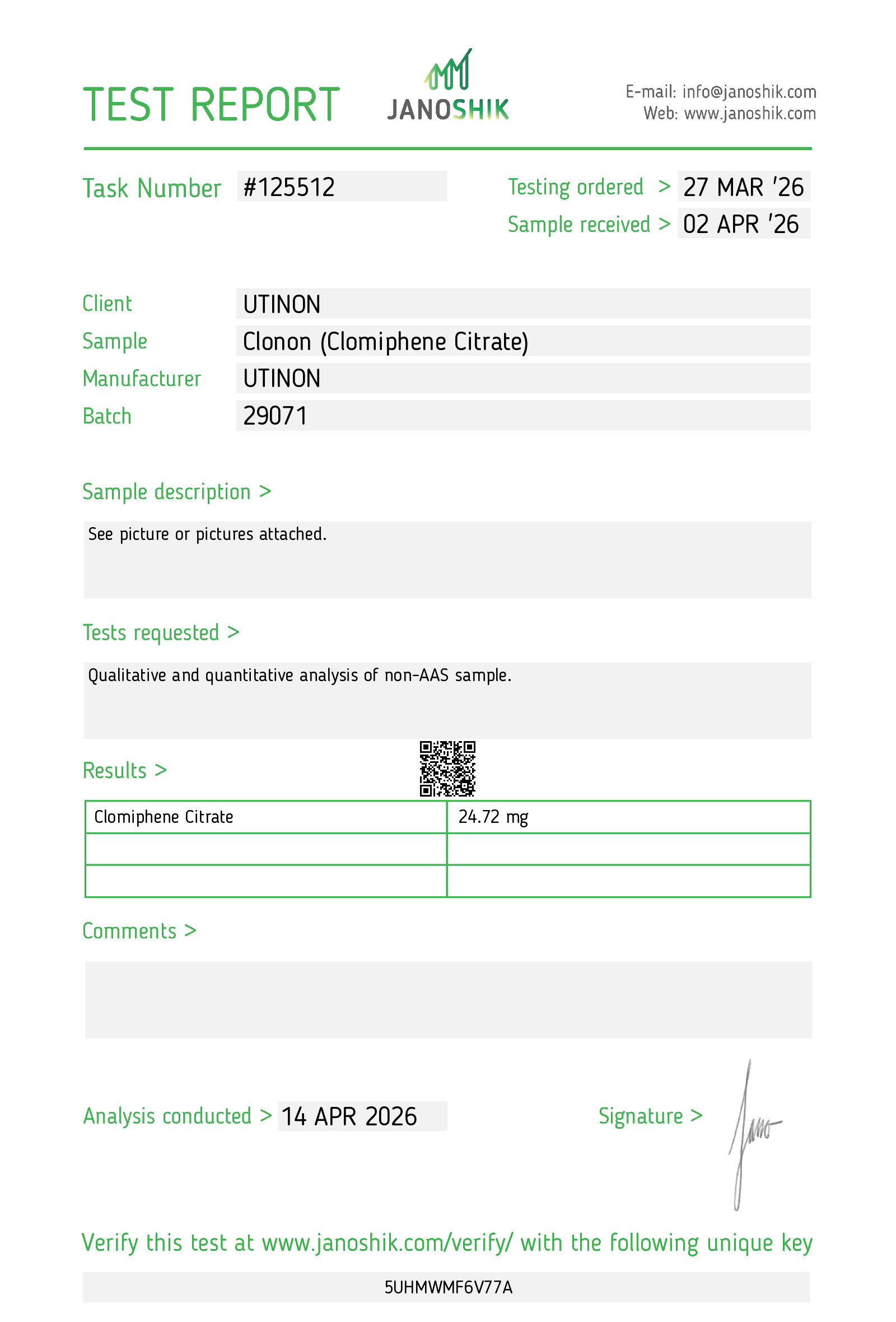 Clonon - Clomiphene Citrate 25 mg - 100 tab - Imagen 2